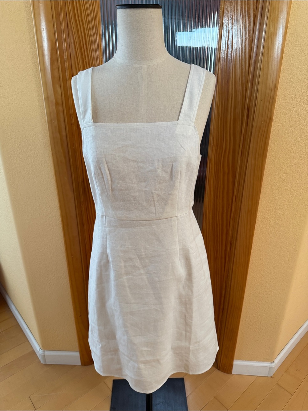 J. Crew White Square-Neck white Linen Midi Dress 👗